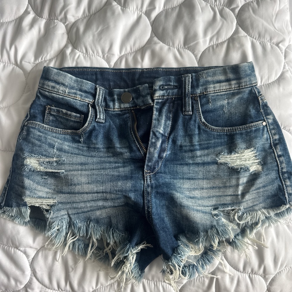 Blank NYC Blue Distressed Jean Shorts
